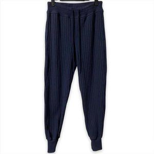 Daya By Zendaya Ribbed Knit Jogger Sweatpants Adjustable Navy Size Small